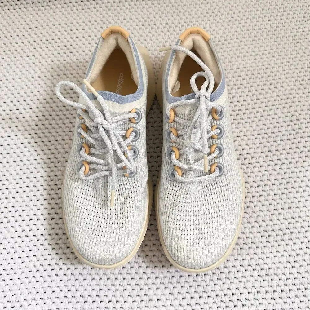Allbirds Tree Dasher 2 Breezy Blue Beige Hush Sole Athletic Sneakers Women 9.5
